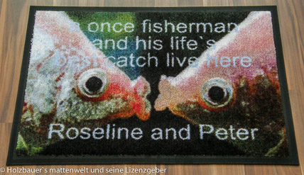 Fußmatte mit Foto Goldfische die sich küssen